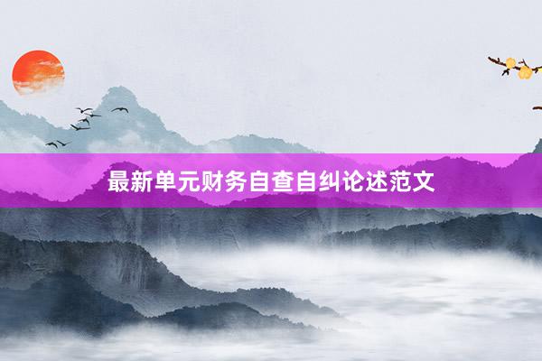 最新单元财务自查自纠论述范文