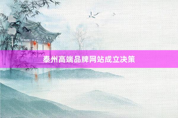 泰州高端品牌网站成立决策